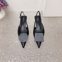 Small and minimalist pointed bow women's high heels, slim heels, runway sandals