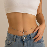 Trendy round bead alloy tassel pendant waist chain BodyChain simple temperament waist accessory for women