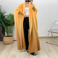 سترة نسائية ذات أكمام طويلة ومطويات بأربطة، سترة علوية فضفاضة ذات ثنيات طويلة