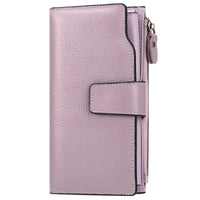 Genuine leather women's wallet long oil wax cowhide women's multi card wallet