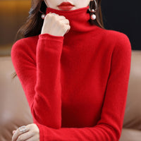 Woolen sweater, women's warm base sweater, fashionable long sleeved loose sweater, lapel top