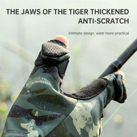 Outdoor Luya fishing gloves male dew three-finger non-slip plus velvet warm windproof riding cold-proof fishing gloves.