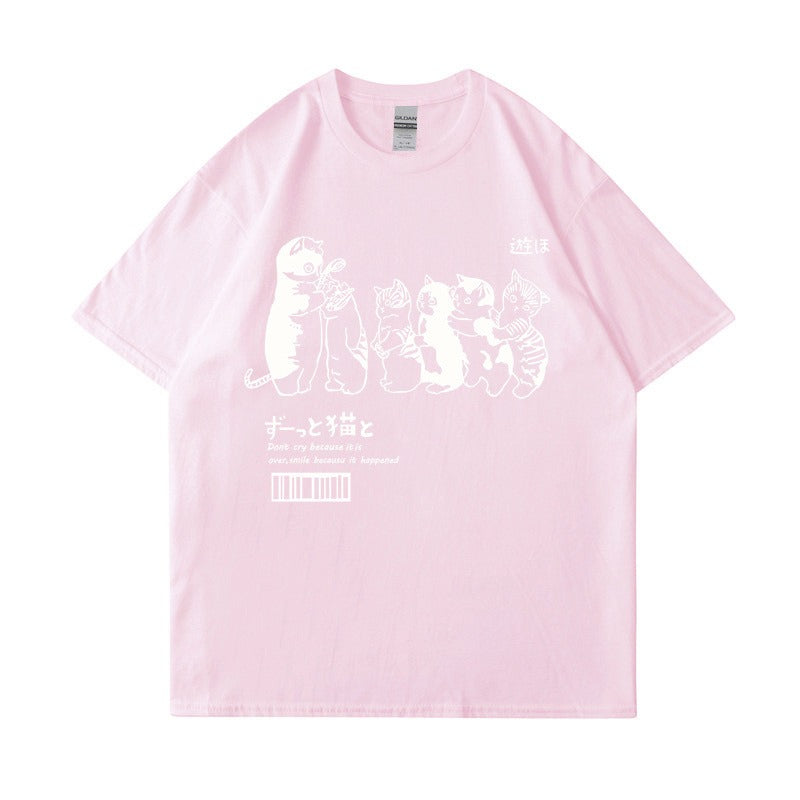 تي شيرت مرح كات مواء فضفاض