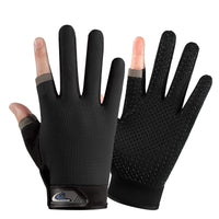 Exposed Two Finger Fishing Gloves Men's Outdoor Sunscreen Non-Slip Fly Lure Breathable Touch Screen Thin Sports Riding Gloves