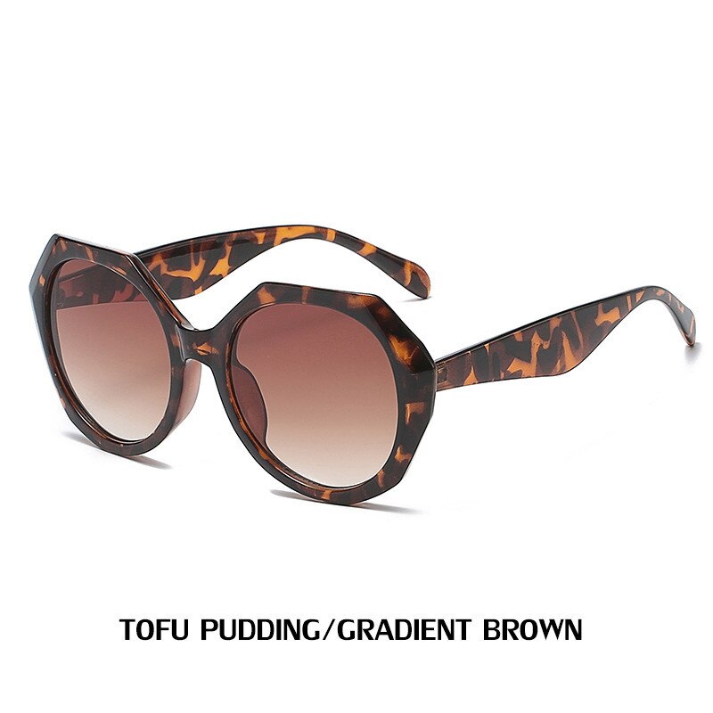 New Fashion Irregular Frame Sunglasses Ladies Ins Trendy Striped Large Frame Sunglasses