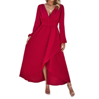 Autumn women's clothing with a slim waist and a sexy skirt with a large hem