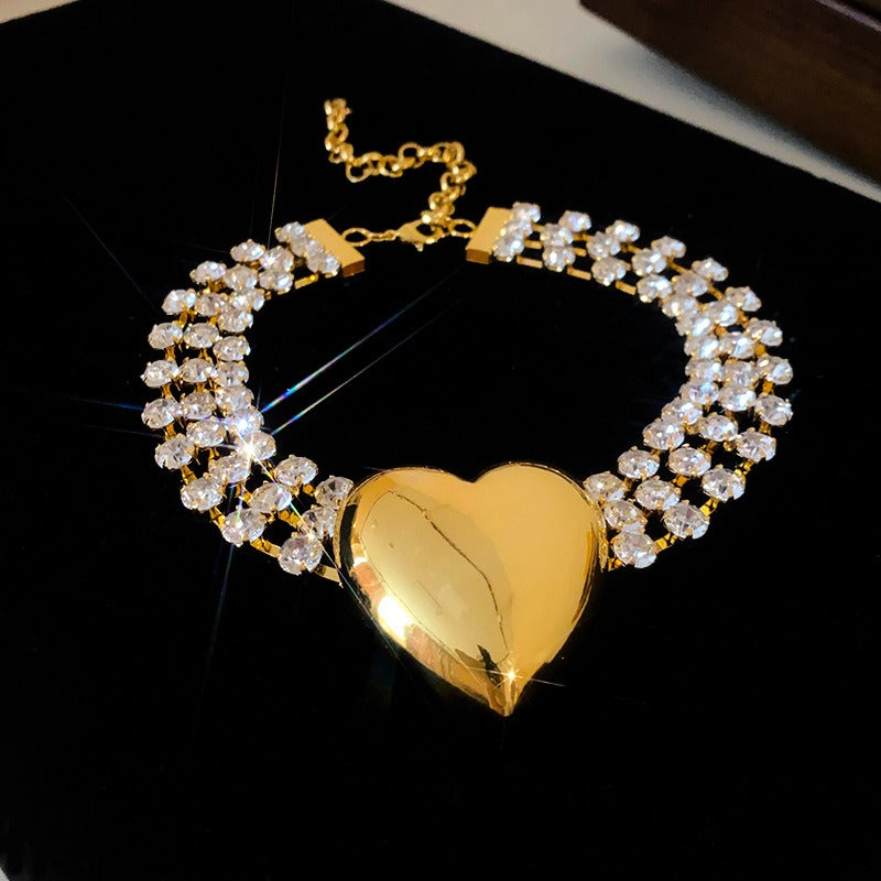 Love multi-layer diamond necklace with collarbone chain for fashion