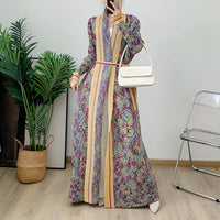 New Pleated Printed Robe Middle East Dubai Elegant Cardigan Outwear