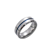 Men's domineering ring, concave and messy personality, blue student tail ring