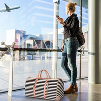 PU leather portable men's and women's foldable suit bag, multifunctional travel luggage bag