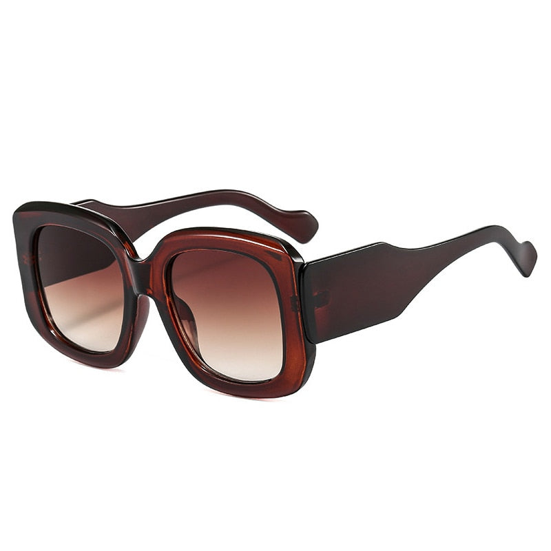Large Frame Fashion Sunglasses Ins Thick Line Temples Popular Personality Men And Women All-Match Sunglasses