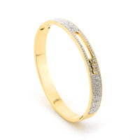 Handmade titanium steel movable three diamond rose gold women's bracelet with versatile and fashionable charm