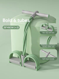 Multi 6 Tube Elastic Pedal Function Tension Rope Bands Fitness Sit Ups Exercises Elastics Tape Home Resistance Bands