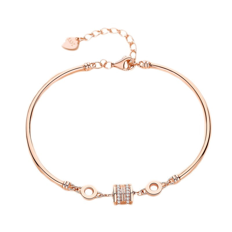 S925 small waist bracelet sterling silver niche design girlfriend rose gold bracelet light luxury gift jewelry