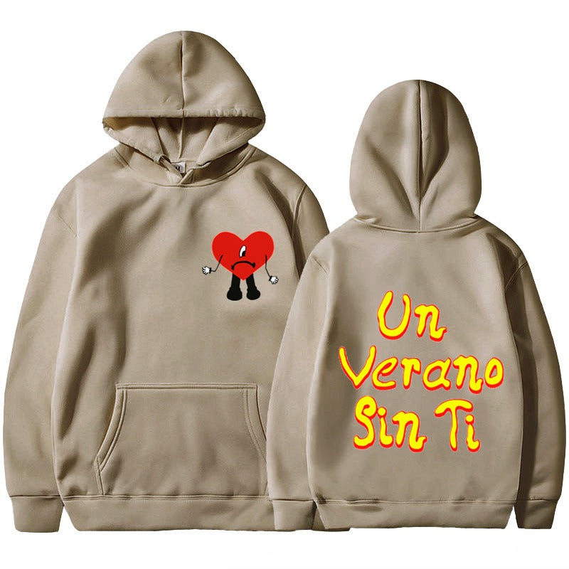 Un vera no sin ti bad bunny music album hooded sweatshirt