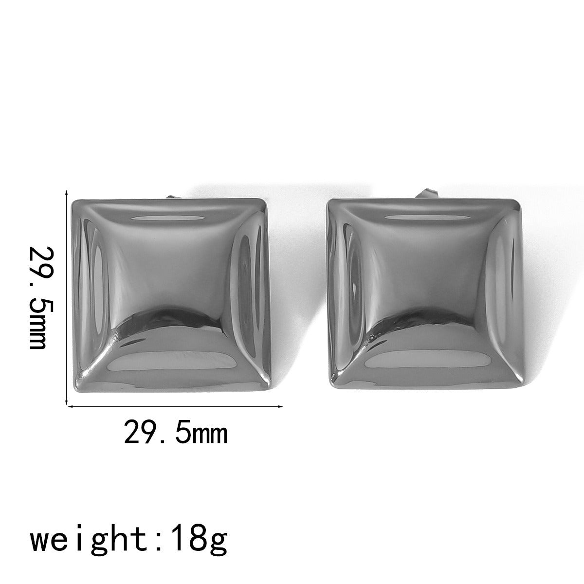 Square concave convex stainless steel earrings, women's titanium steel earrings
