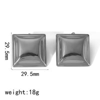 Square concave convex stainless steel earrings, women's titanium steel earrings