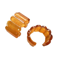 French Vintage Luxury Resin Open Bracelet Ring Set Exquisite Temperament, Thick Sense, Personalized Handicraft Bracelet