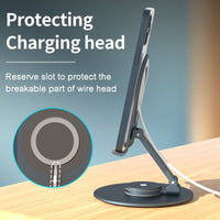 Rotatable foldable portable wireless charging desktop magnetic phone holder aluminum alloy magsafe holder