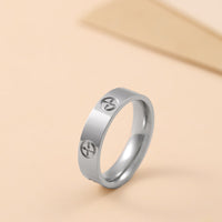 Cross printed metal style ring for women with minimalist design, fashionable and light luxury ring