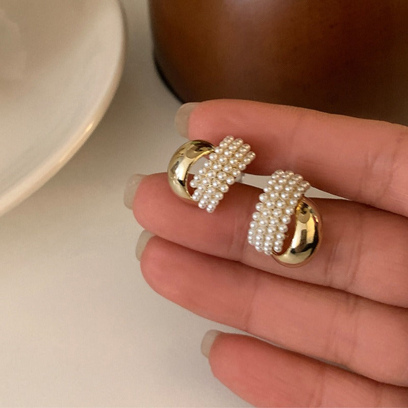 Arc earrings for women, light luxury, elegant temperament, simple and versatile earrings and earrings