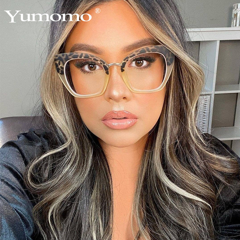 New Large Frame Personality 395 Anti-Blue Light Glasses Su Yan Net Red Swing Shot Flat Glasses Sunglasses