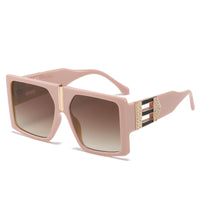 New Large-Frame Sunglasses Net Red With The Same Ins Square Glasses Personality Diamond-Studded Sunglasses Women