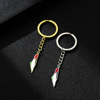 Palestine Israel Map Flag Keychain Accessories Decoration Men's and Women's Ethnic Style Versatile Stainless Steel Accessories