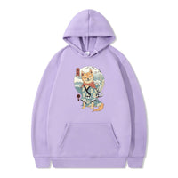 Men's and Women's Day Mane Chai Dog Illustrated Print Casual Hooded Sweater