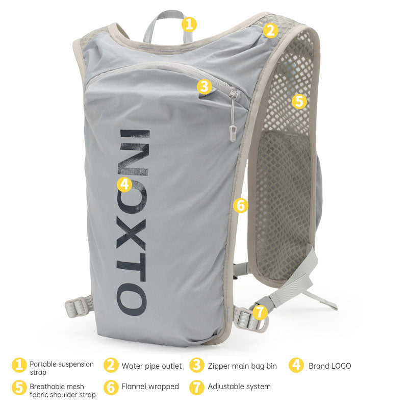 Running Bag 5L Outdoor Sports Lightweight Backpack Men's and Women's Trail Marathon Backpack Cycling Bag Water Bag Backpack