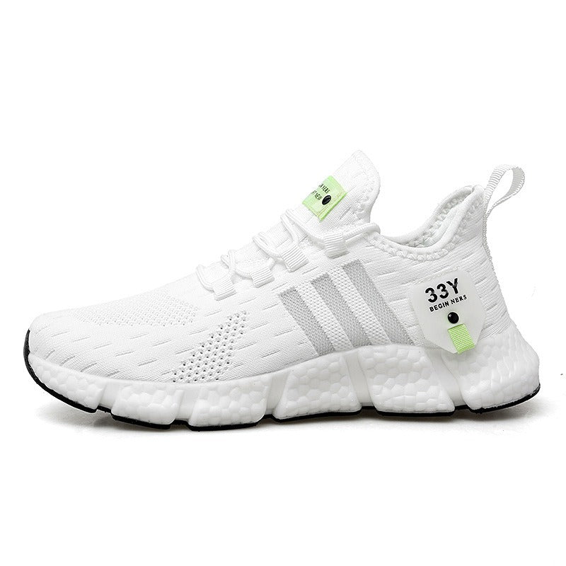 Flyknit breathable running shoes with lightweight mesh surface for men's casual shoes