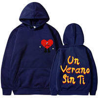 Un vera no sin ti bad bunny music album hooded sweatshirt