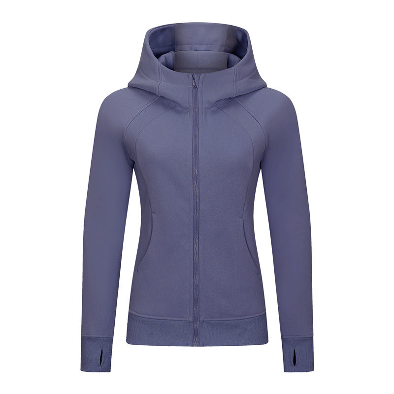Autumn And Winter New Thickened Thermal Hooded Sports Jacket For Women Casual Wear Yoga Training Fitness Jacket