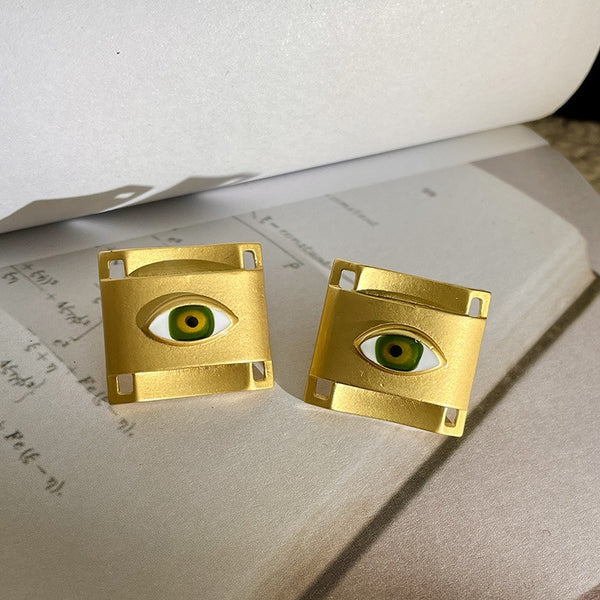 Golden Square Eyes Spliced Neckchain Small Square Devil's Eye Girl