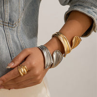 Punk style exaggerated irregular folds personalized winding fish tail bracelet Bracelet