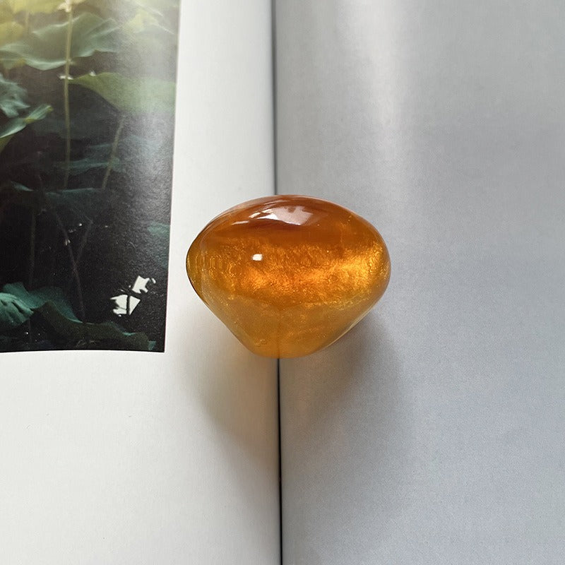 French Vintage Luxury Resin Open Bracelet Ring Set Exquisite Temperament, Thick Sense, Personalized Handicraft Bracelet