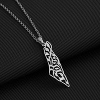 Israel and Palestine Map Pendant Necklace Universal Geometric Shape for Men and Women
