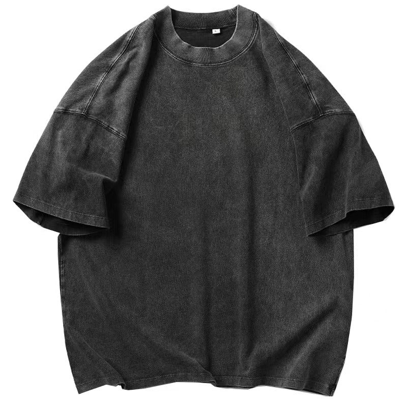 Washed Old Pirate King Lufei Pure Cotton Short sleeved T-shirt Men's and Women's Summer Fashion Brand