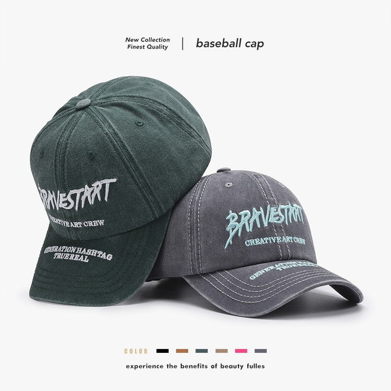 المألوف في الهواء الطلق تنوعا منحني حافة إلكتروني التطريز الرجال شقة اللسان قبعة تظهر الوجه الصغيرة غسلها المرأة بسيطة قبعة بيسبول الموضة