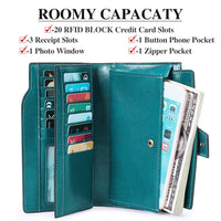 Genuine leather women's wallet long oil wax cowhide women's multi card wallet