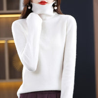 Woolen sweater, women's warm base sweater, fashionable long sleeved loose sweater, lapel top