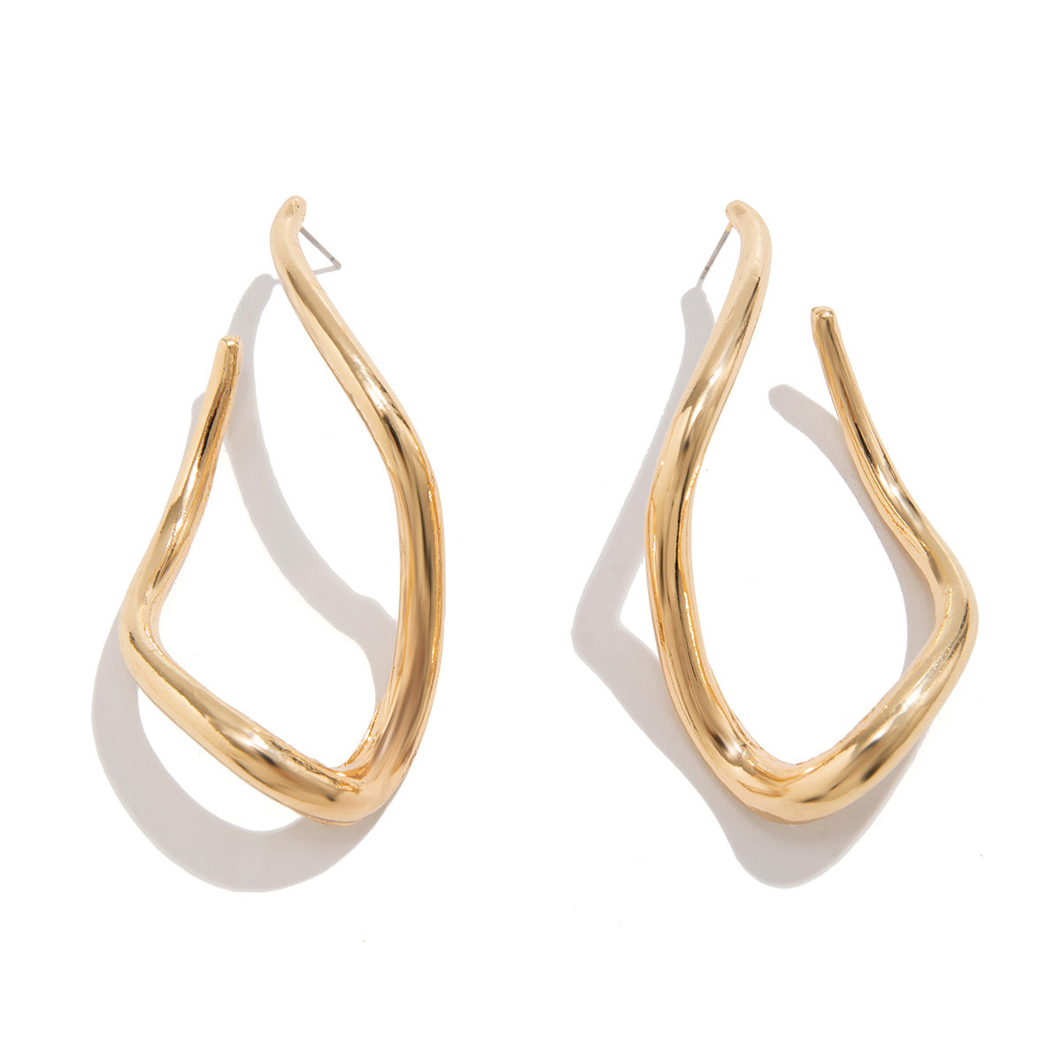 Advanced irregular metal diamond earrings with exaggerated design and earrings