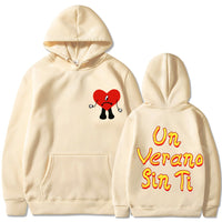 Un vera no sin ti bad bunny music album hooded sweatshirt