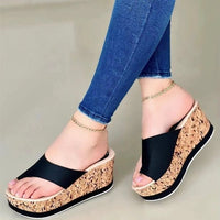 AliExpress independent website for foreign trade thick soled slippers, high heels, sponge cake soles, round toe casual toe cover