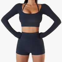 New Sports Top Women's Fast drying Bodysuit with Chest Cushion Slim Fit Long Sleeve Yoga Clothes