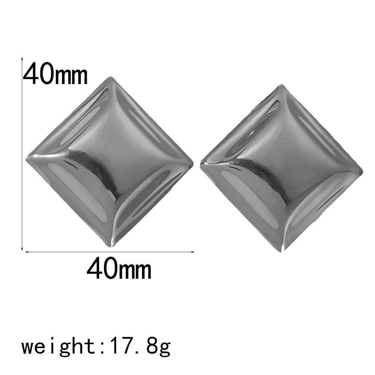 Square concave convex stainless steel earrings, women's titanium steel earrings
