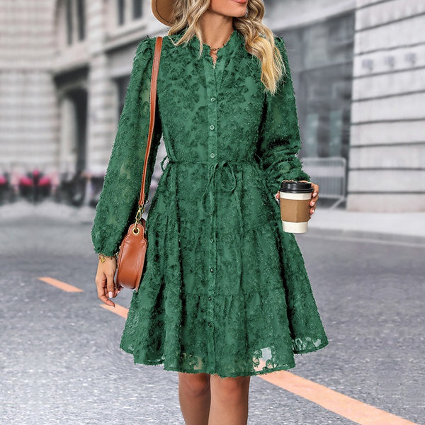 Wholesale Spring and Autumn Hot Products Multi color European and American Fashion Long sleeved Women's Dresses