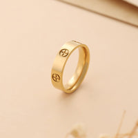 Cross printed metal style ring for women with minimalist design, fashionable and light luxury ring