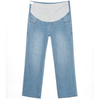 Pregnant women's denim wide leg floor mop soft underbelly pants plus size