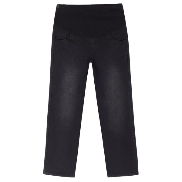 Pregnant women's denim wide leg floor mop soft underbelly pants plus size